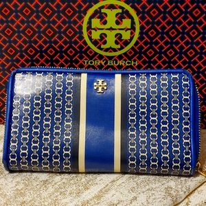 Tory Burch Gemini Royal Blue Wallet